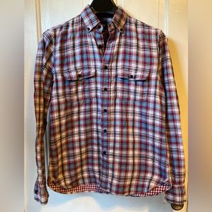MENS Gap plaid/gingham l/s. Like new, size small. 100% cotton